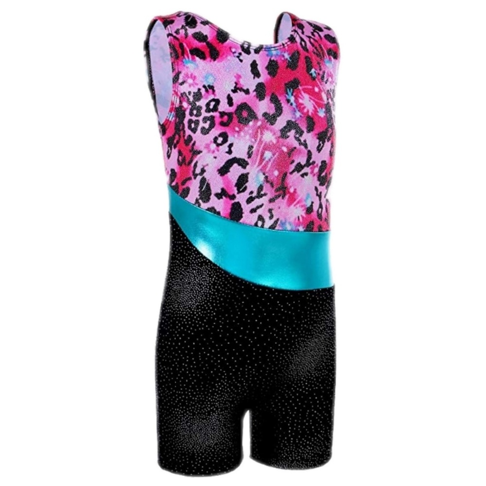 Girls size medium gymnastics leotard pink/black